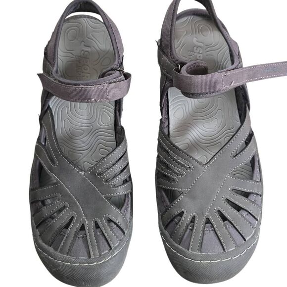 Jambu Sport Poppy Sandal Gray Adjustable Hook & Loop All terrain Sole Size 10 - Picture 1 of 7